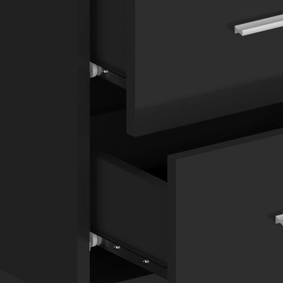 Musta seinäkiinnitettävä yöpöytä Dayana