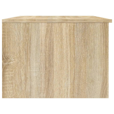 Sohvapöytä valkoinen ja Sonoma-tammi 102x50x36 cm tekninen puu