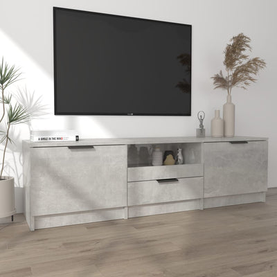 TV-taso betoninharmaa 140x35x40 cm tekninen puu