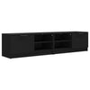 TV-tasot 2 kpl musta 80x35x36,5 cm tekninen puu