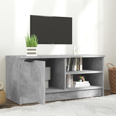 TV-taso betoninharmaa 80x35x36,5 cm tekninen puu