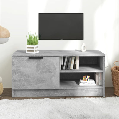 TV-taso betoninharmaa 80x35x36,5 cm tekninen puu