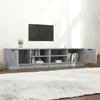 TV-tasot 2 kpl betoninharmaa 80x35x36,5 cm tekninen puu