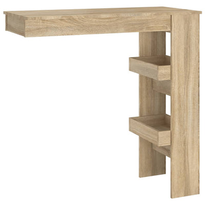 Seinäkiinnitettävä baaripöytä tammi 102x45x103,5cm tekninen puu