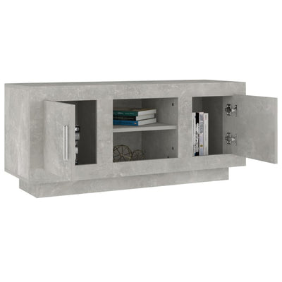 TV-taso betoninharmaa 102x35x45 cm tekninen puu
