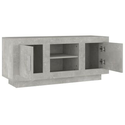 TV-taso betoninharmaa 102x35x45 cm tekninen puu