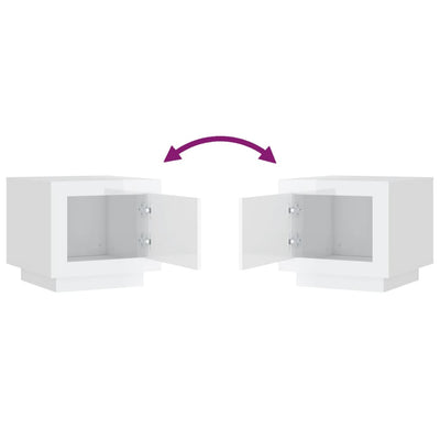 Valkoinen sohvapöytä Greblea 51x50x45cm (korkeakiilto, puinen)