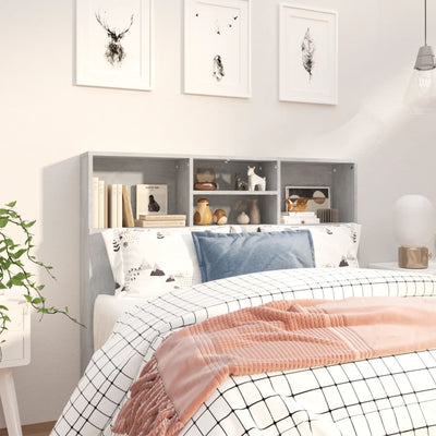 Betoninharmaa sängynpääty säilytystilalla Haig 120x19x103,5cm