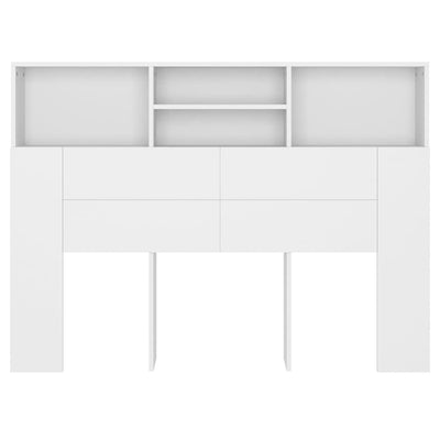 Valkoinen sängynpääty säilytystilalla Haig 140x19x103,5cm