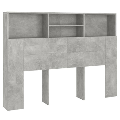 Sängynpääty säilytystilalla betoninharmaa 140x19x103,5 cm