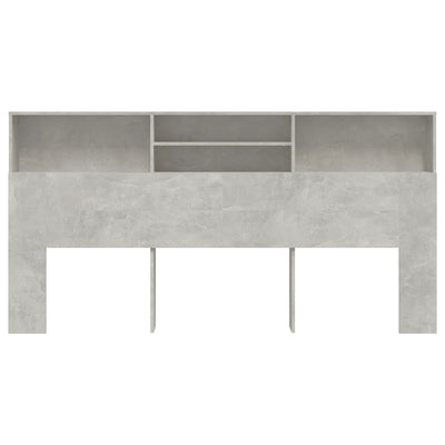 Sängynpääty säilytystilalla betoninharmaa 200x19x103,5 cm