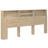 Sängynpääty säilytystilalla valk./Sonoma-tammi 220x19x103,5 cm