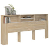 Sängynpääty säilytystilalla valk./Sonoma-tammi 220x19x103,5 cm