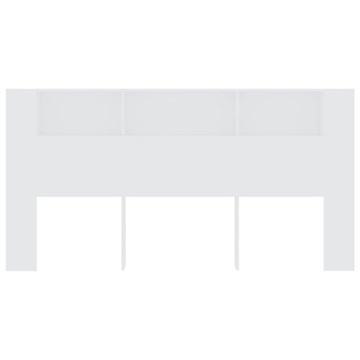 Valkoinen sängynpääty säilytystilalla Petricei 200x18,5x104,5cm