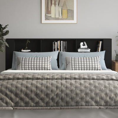 Musta sängynpääty säilytystilalla Mihaida 220x18,5x104,5cm