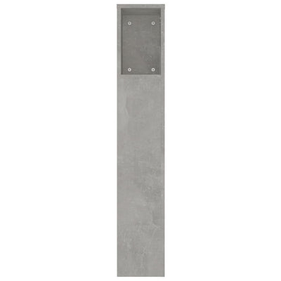 Sängynpääty säilytystilalla betoninharmaa 220x18,5x104,5 cm