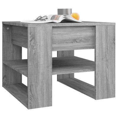 Sohvapöytä harmaa Sonoma 55,5x55x45 cm tekninen puu