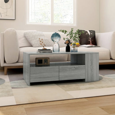 Sohvapöytä harmaa Sonoma 102x55x42 cm tekninen puu