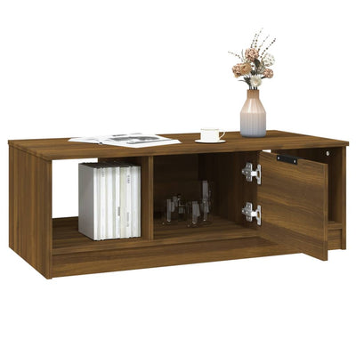 Sohvapöytä ruskea tammi 102x50x36 cm tekninen puu