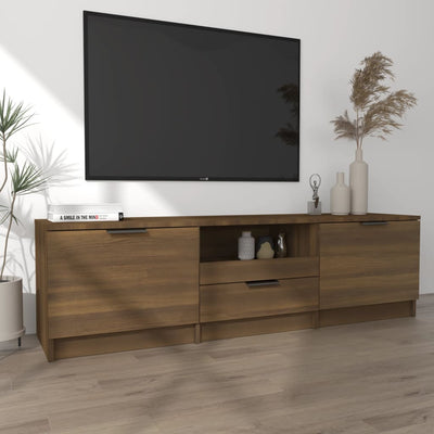 TV-taso ruskea tammi 140x35x40 cm tekninen puu