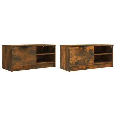 Yöpöydät 2 kpl savutammi 80x35x36,5 cm tekninen puu