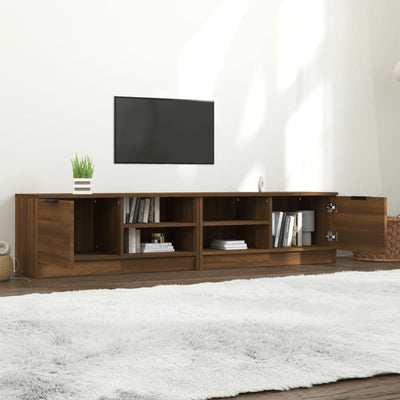 TV-tasot 2 kpl ruskea tammi 80x35x36,5 cm tekninen puu