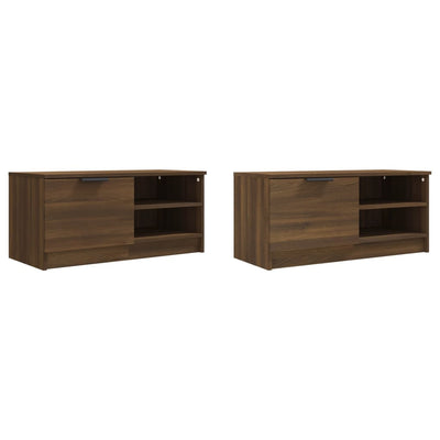 TV-tasot 2 kpl ruskea tammi 80x35x36,5 cm tekninen puu