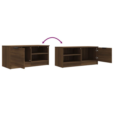TV-tasot 2 kpl ruskea tammi 80x35x36,5 cm tekninen puu