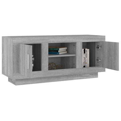 TV-taso harmaa Sonoma 102x35x45 cm tekninen puu