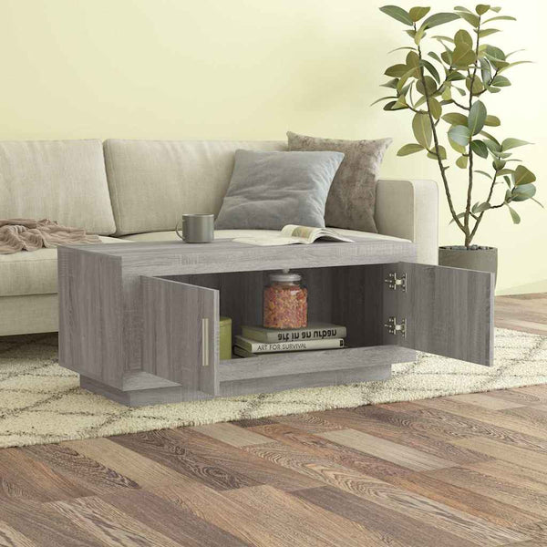 Sohvapöytä harmaa Sonoma 102x50x45 cm tekninen puu