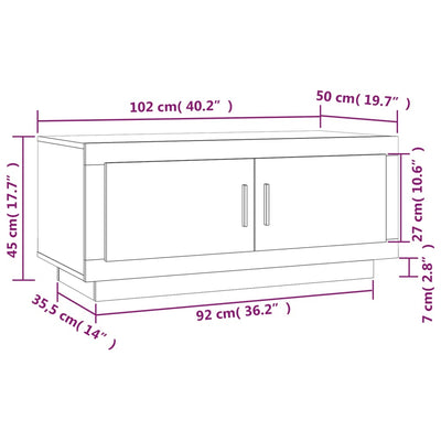 Sohvapöytä ruskea tammi 102x50x45 cm tekninen puu