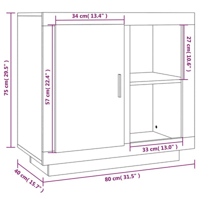 Senkki ruskea tammi 80x40x75 cm