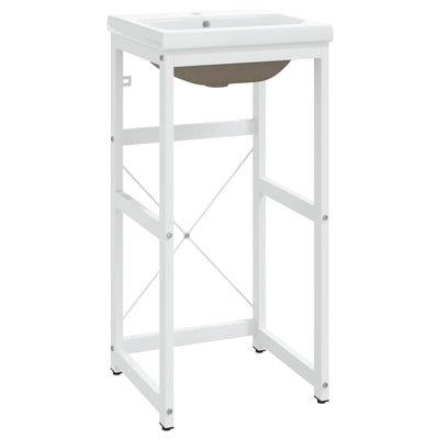 Valkoinen kylpyhuoneen pesualtaan runko pesualtaalla Catrinela (rauta)