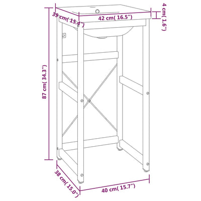Valkoinen kylpyhuoneen pesualtaan runko pesualtaalla Catrinela (rauta)