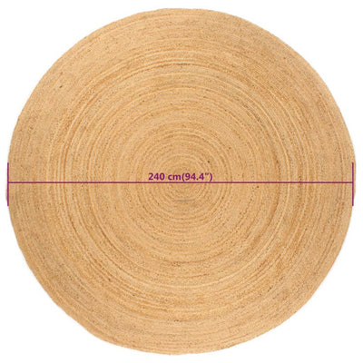Matto punottu juutti 240 cm pyöreä