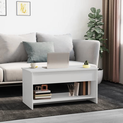 Sohvapöytä valkoinen 102x50x52,5 cm tekninen puu