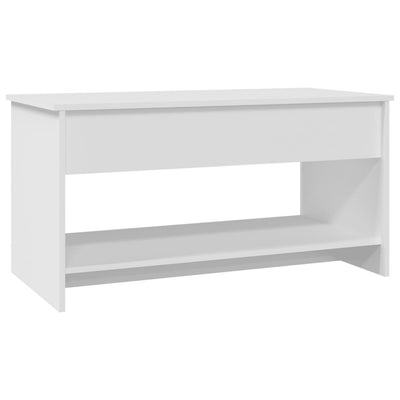 Sohvapöytä valkoinen 102x50x52,5 cm tekninen puu