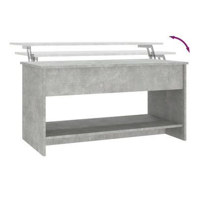 Sohvapöytä betoninharmaa 102x50x52,5 cm tekninen puu