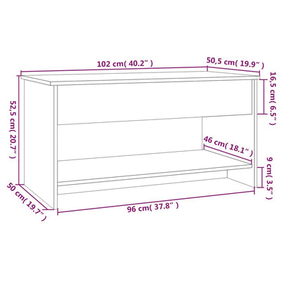 Sohvapöytä betoninharmaa 102x50x52,5 cm tekninen puu