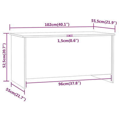 Sohvapöytä musta 102x55,5x52,5 cm tekninen puu