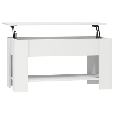 Sohvapöytä valkoinen 101x49x52 cm tekninen puu