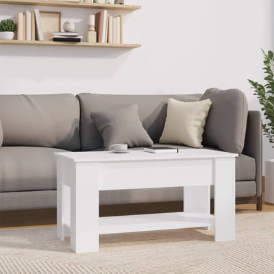 Sohvapöytä valkoinen 101x49x52 cm tekninen puu