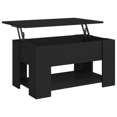 Sohvapöytä musta 79x49x41 cm tekninen puu