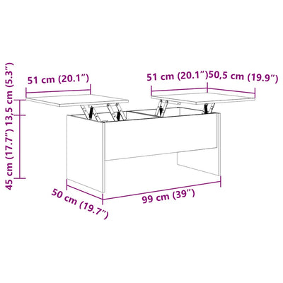 Valkoinen sohvapöytä Kopacz 102x50,5x46,5cm (puinen)