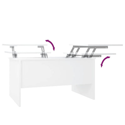 Valkoinen sohvapöytä Kopacz 80x50x42,5cm (puinen)