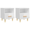 Valkoinen yöpöydät Gicuta 40x35x47cm (2 kpl korkeakiilto)