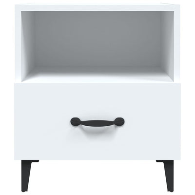 Valkoinen yöpöydät Clinton (2 kpl puinen)