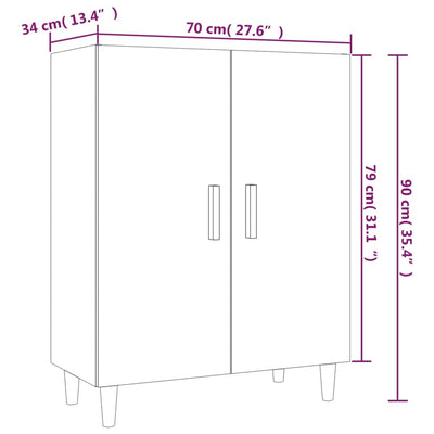 Senkki betoninharmaa 70x34x90 cm tekninen puu