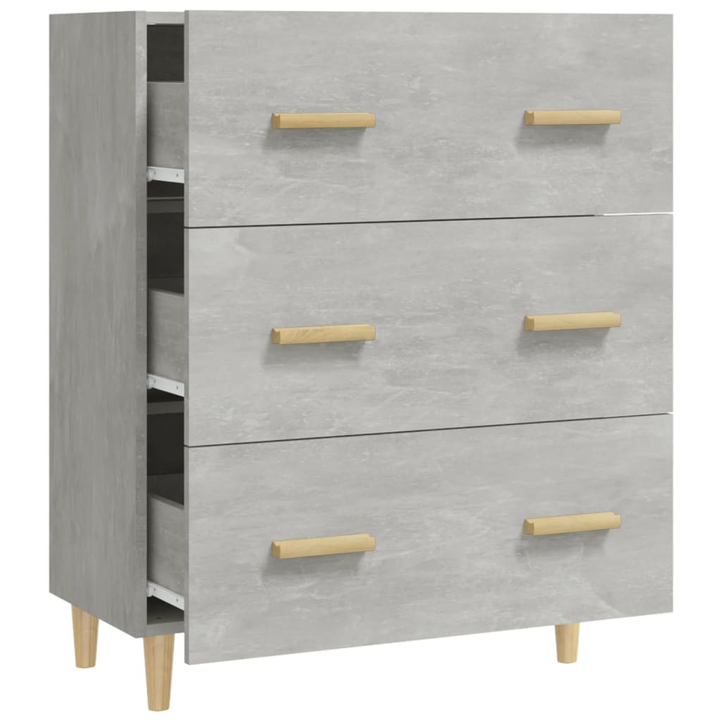 Betoninharmaa senkki Ersilica 70x34x90cm (puinen)