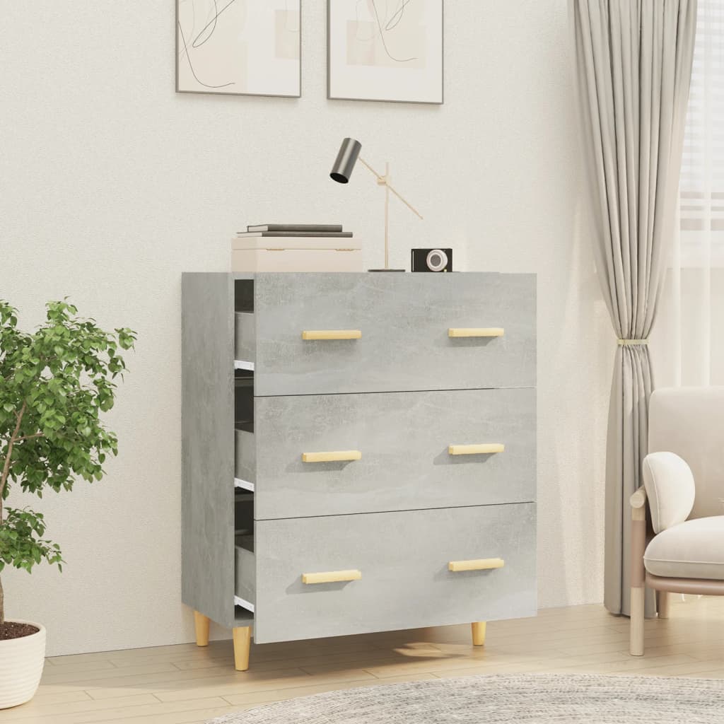 Betoninharmaa senkki Ersilica 70x34x90cm (puinen)